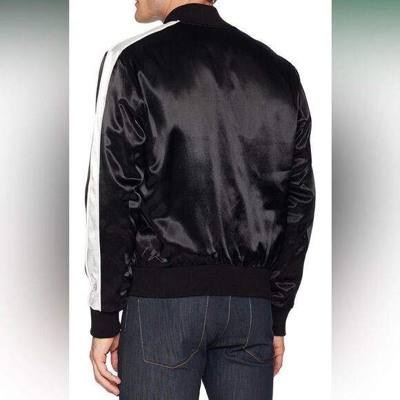 The Kooples Bomber jackets men’s fancy teddy M medium black NWT fall MSRP$450 - Picture 2 of 10
